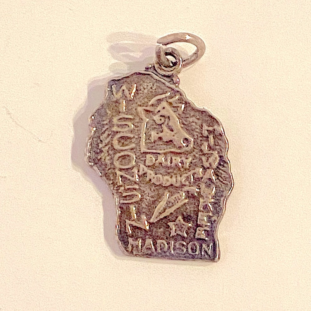 Vintage silver Wisconsin charm for bracelet